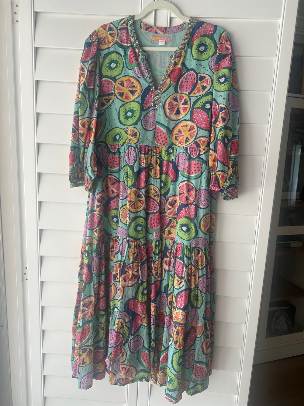 Briton Court maxi dress fruit print XL
